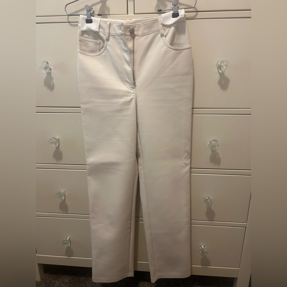 Aritza Wilfred Melina CreamVegan Cream Leather Pants Size 2. HARDLY WORN.